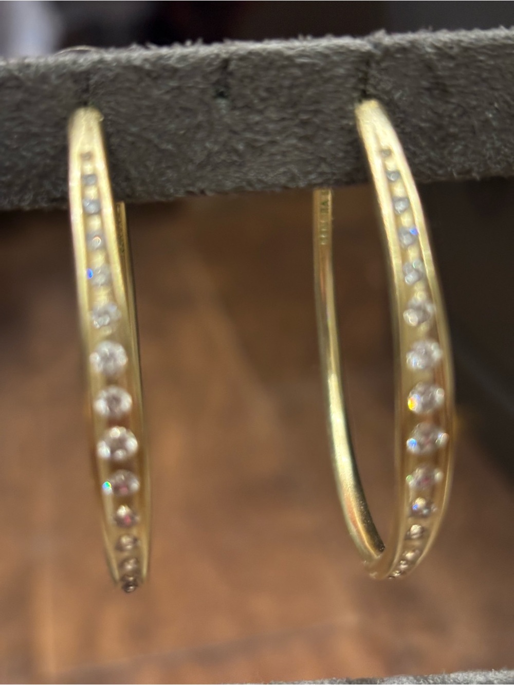 Kendra Scott Gold Hoop Earrings with Crystal Accents - Women Jewelry